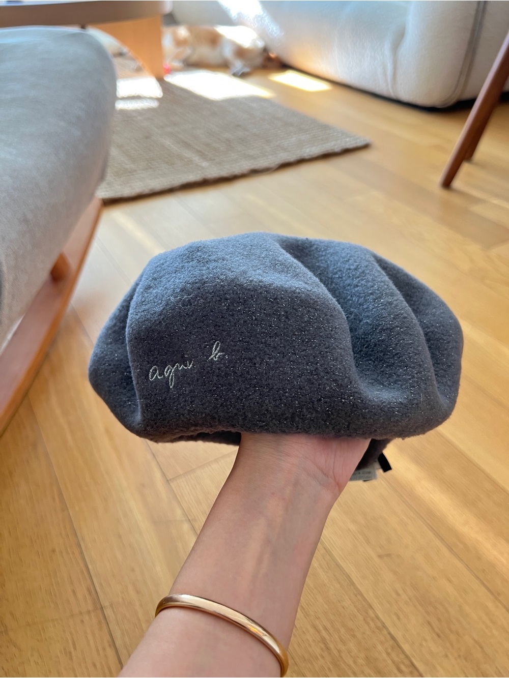 Agnes B. Women’s Dark Gray Wool Beret